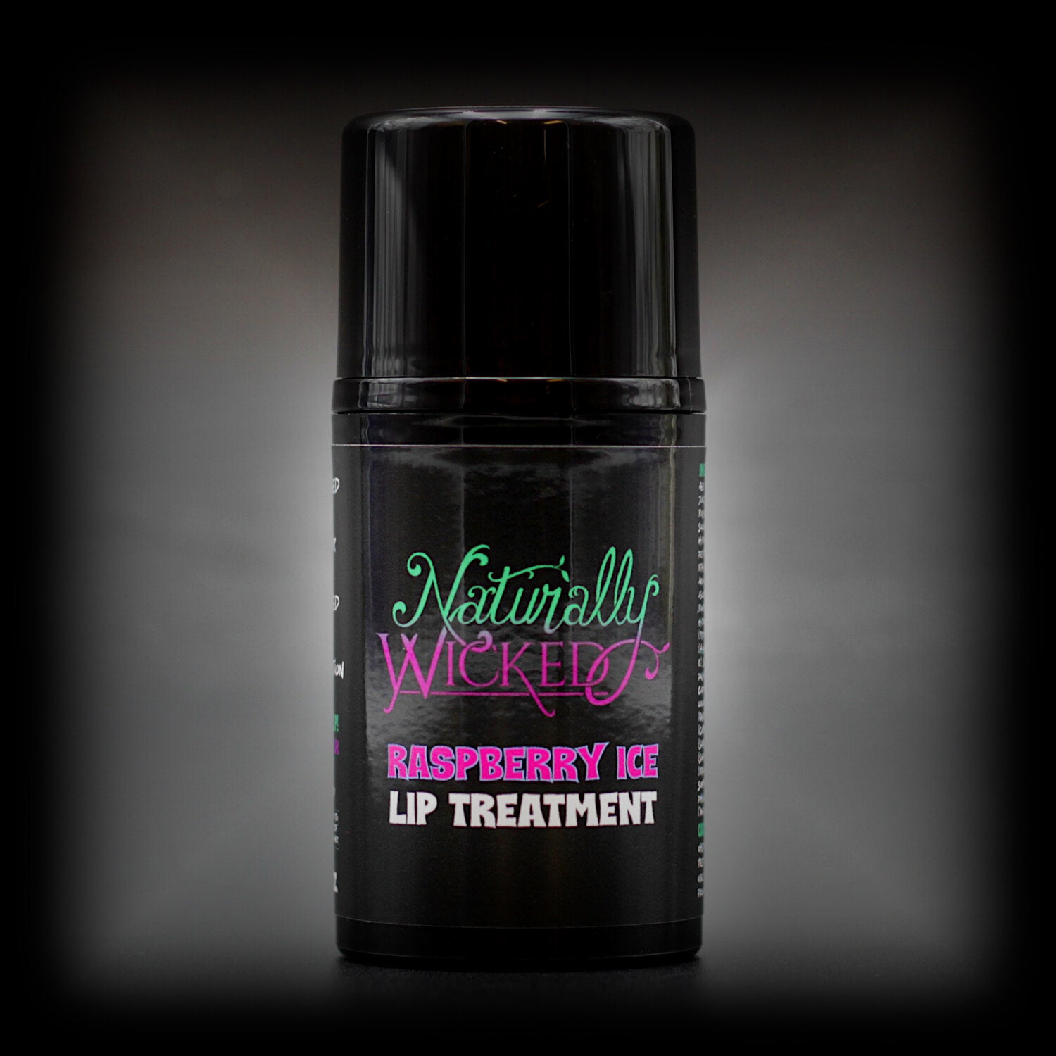 Naturally Wicked Raspberry Ice Lip Treatment In Vibrant Glossy Black Luxury Airless Container